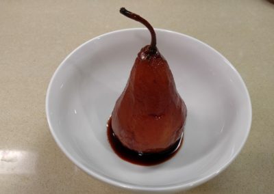 Wine poached Pear