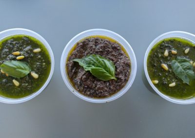 Pesto and tapanade