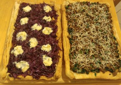 Red cabbage and minced lamb tarts