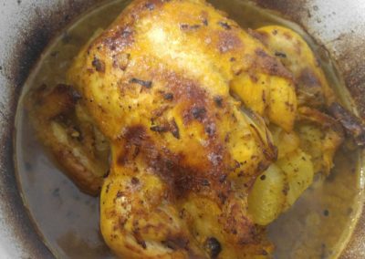 Saffron and lemon roasted chicken